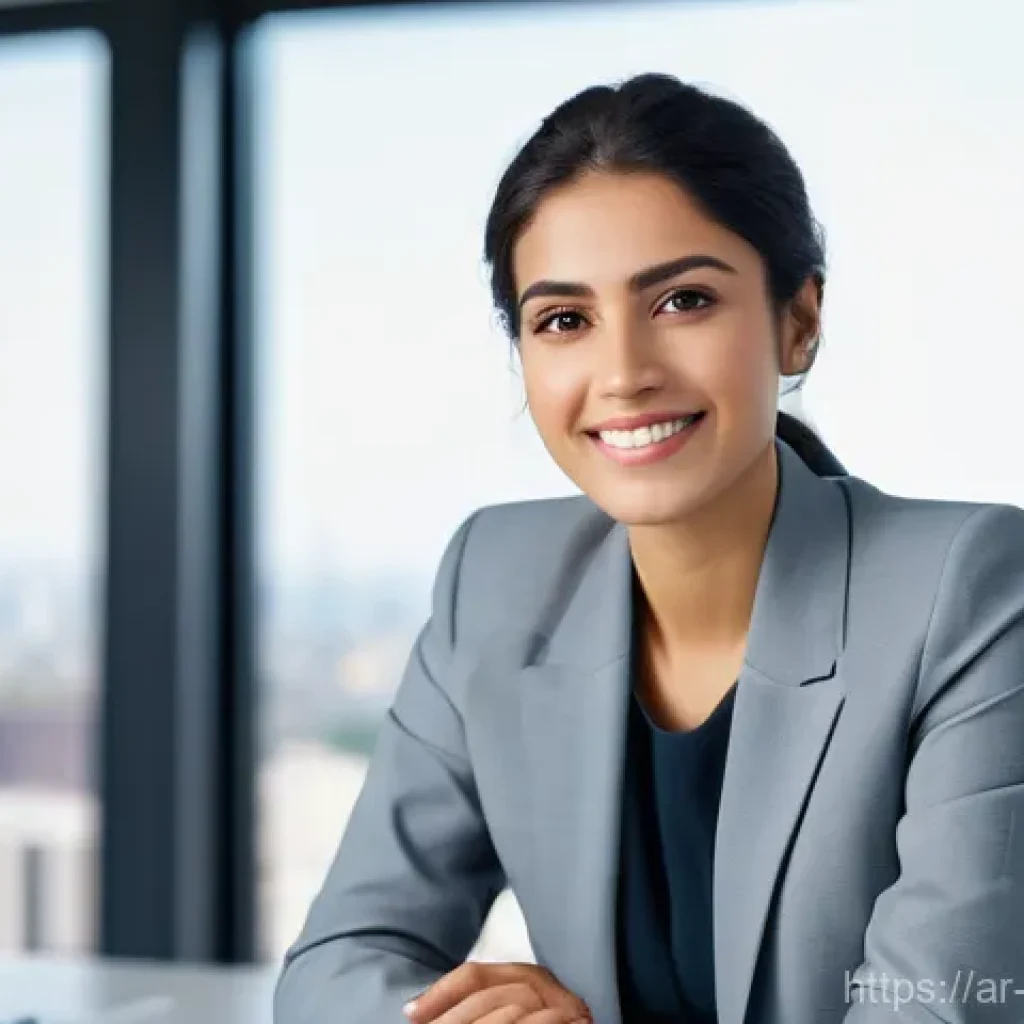 브랜드 커뮤니케이션 취업 면접 준비 팁 - **Prompt 1: Confident Professional in a Modern Office**
    "A portrait of a confident young Arab wo...